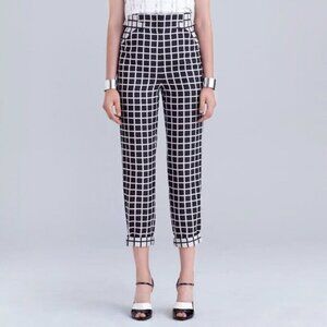 Kaelen NYC Black White Grid Pattern Cropped Pants - 4